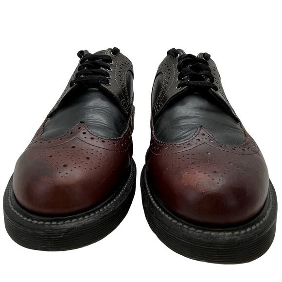 Dr. Martens Alfred Brogue Oxfords Black/Burgundy Leather AirWair Sole UK 9 US 10 - Picture 2 of 16